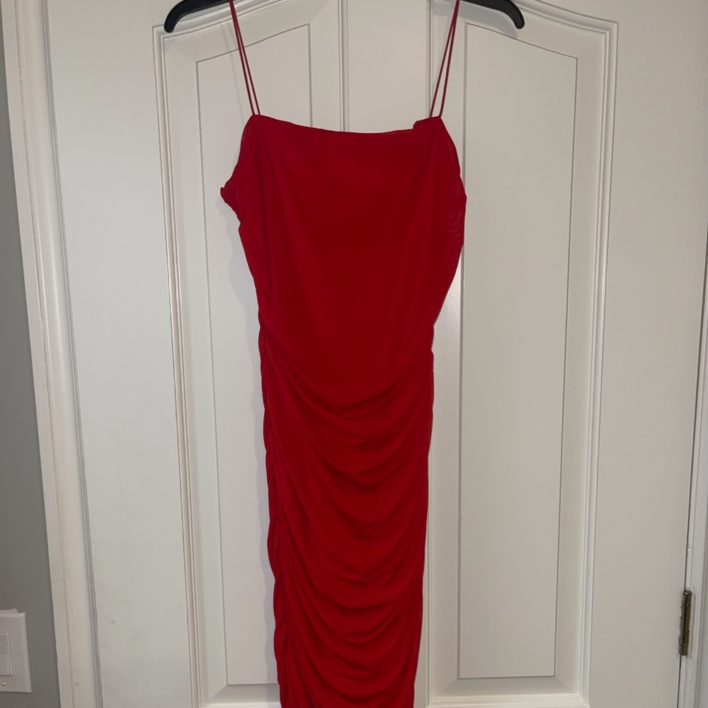 B DARLIN Red Tight Mesh Dress